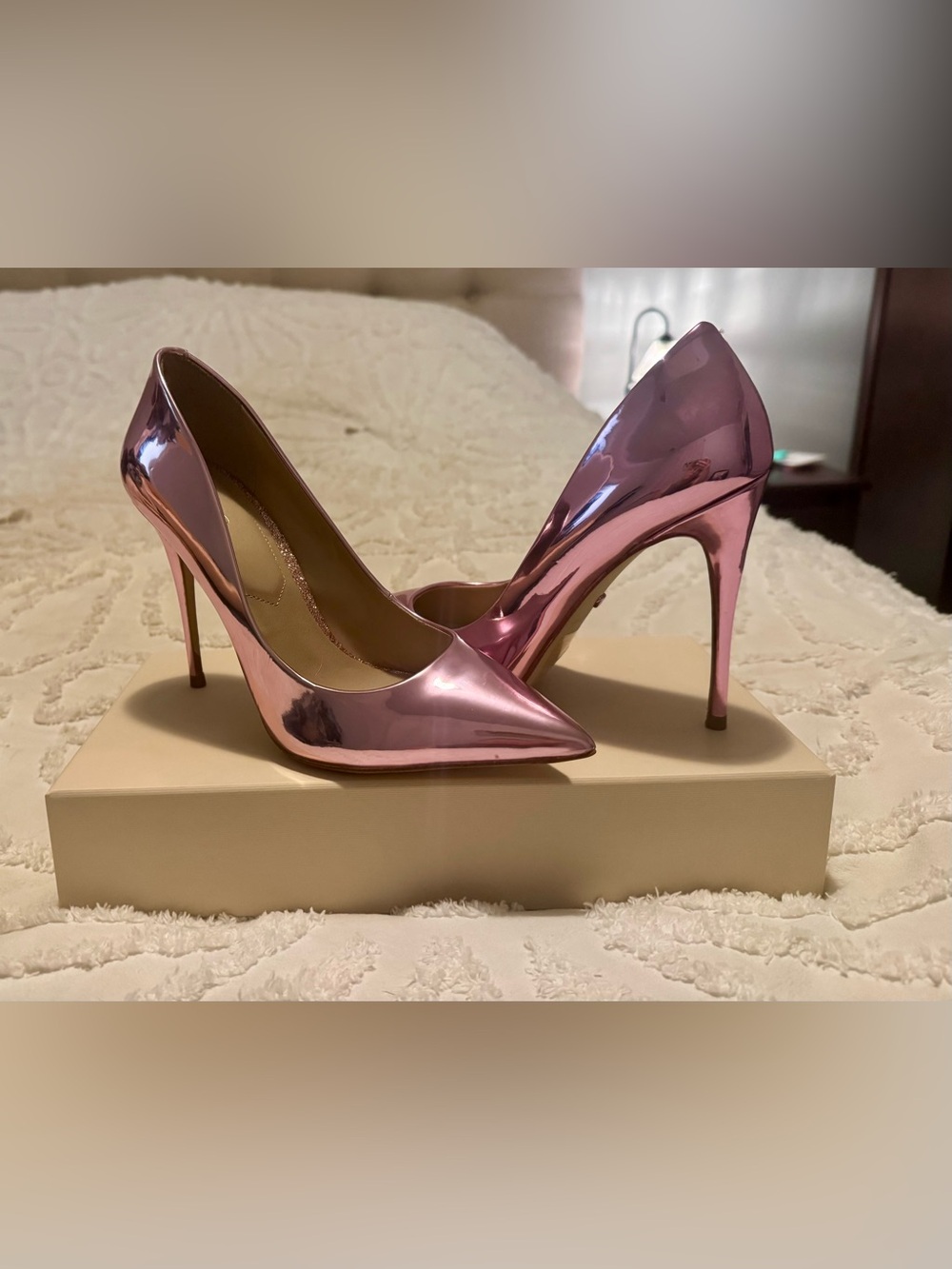 Metallic Pink Aldo Patent Leather Stessy Pump